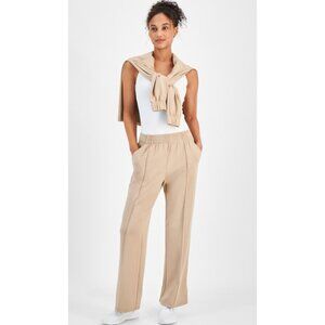 Ideology Women's Straight-Leg Pull-on Pants Size XL Organic Sand Athleisure